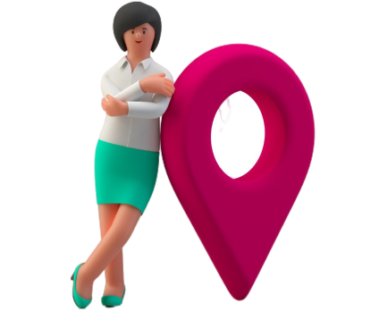 Location pin with person