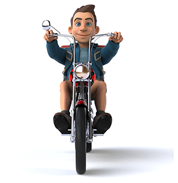 Person with scooter
